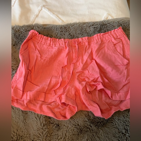 Old Navy size 12 coral/pink linen shorts - Picture 1 of 3